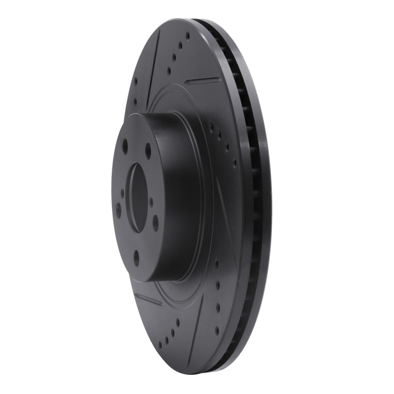 Scion FR-S Brake Rotor (1) - Front Left - R1 Concepts - Drilled & Slotted - Black - `04-`25